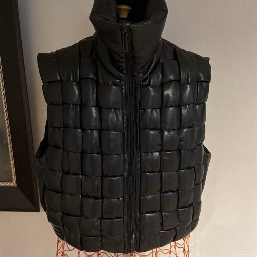 Faux leather vest